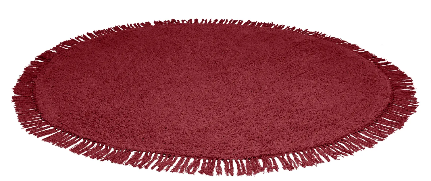 Runde tepper - Alba Natural Cotton Shaggy (burgunder)
