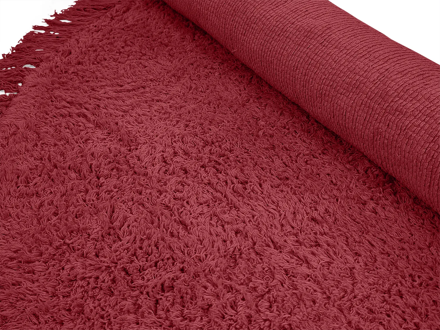 Runde tepper - Alba Natural Cotton Shaggy (burgunder)