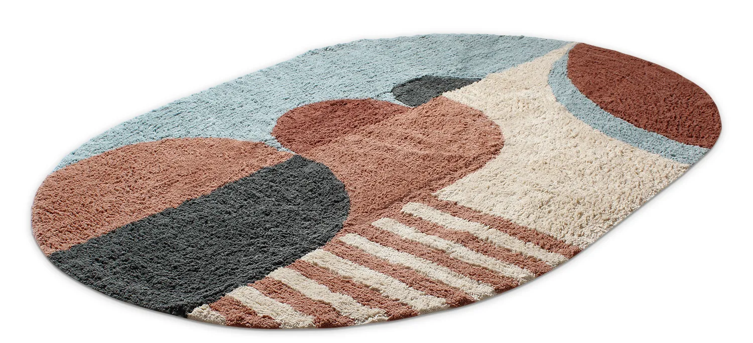 Ovalt teppe - Osmery Natural Cotton Shaggy (multi)