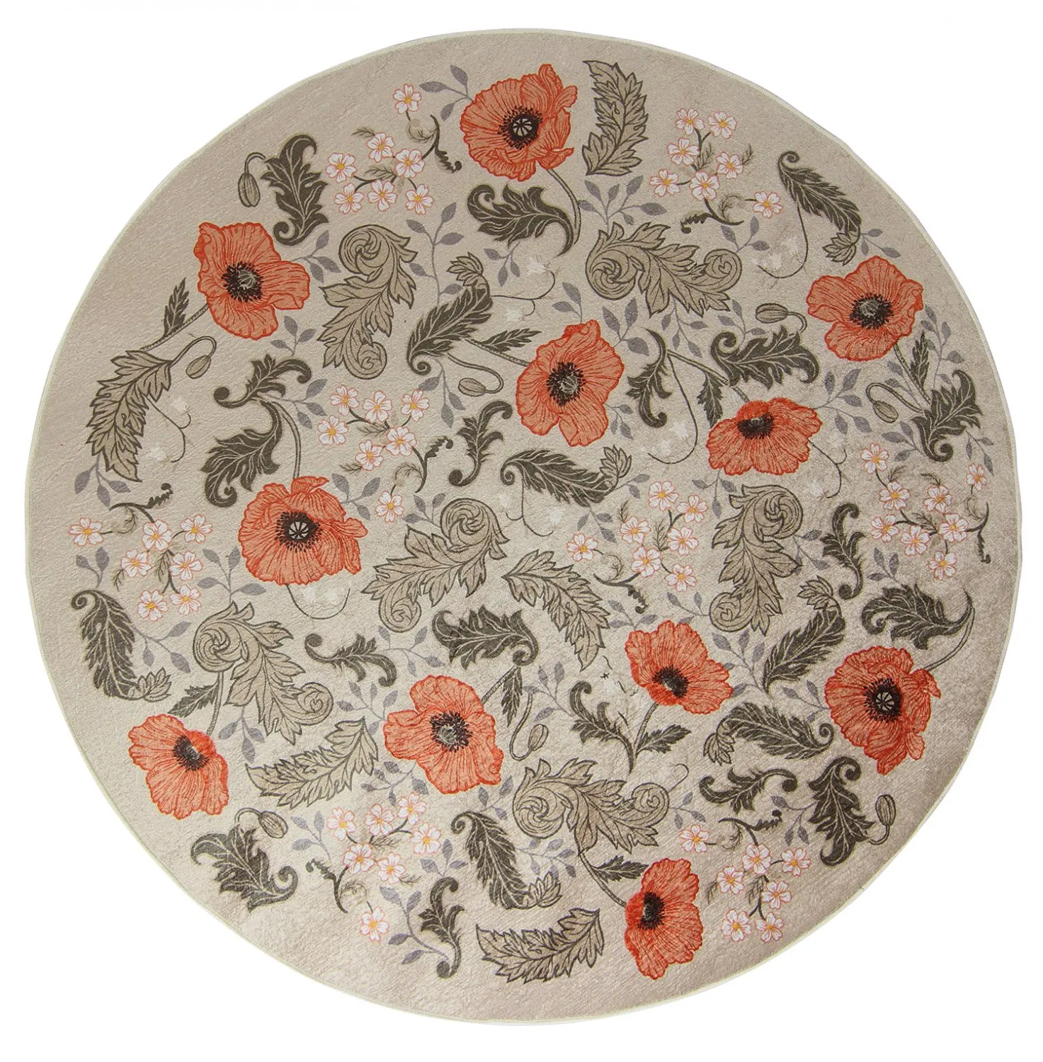 Rundt teppe - Poppy (beige)
