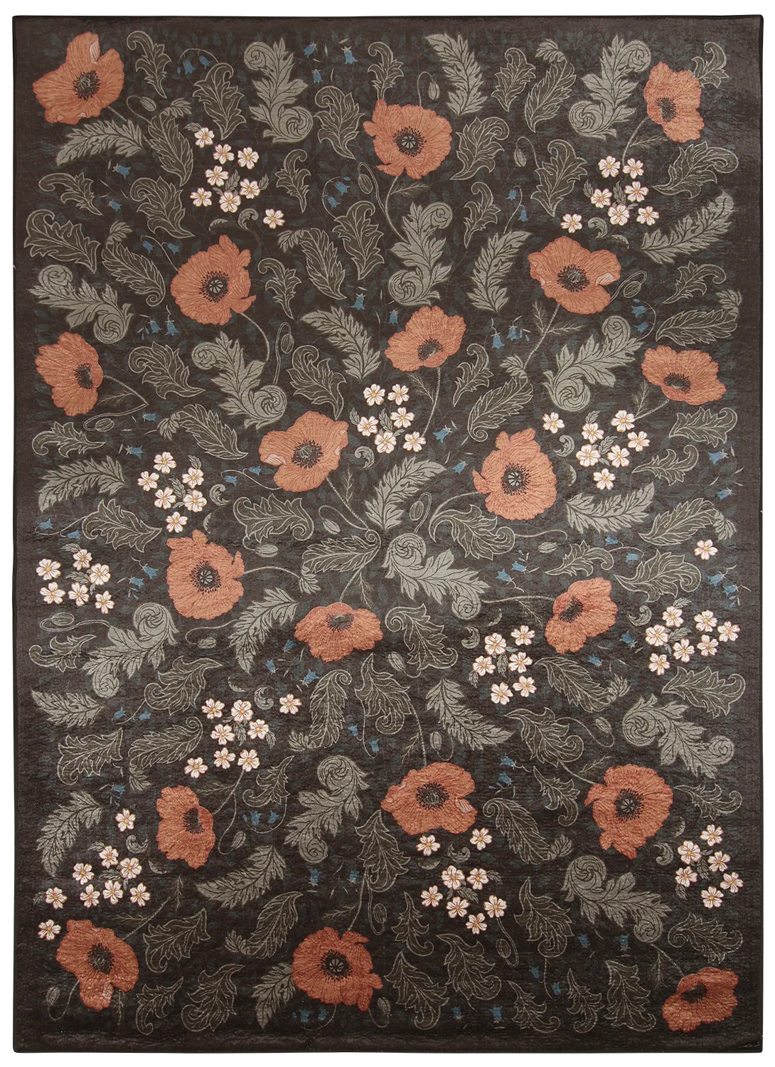Wilton-teppe - Poppy (svart)