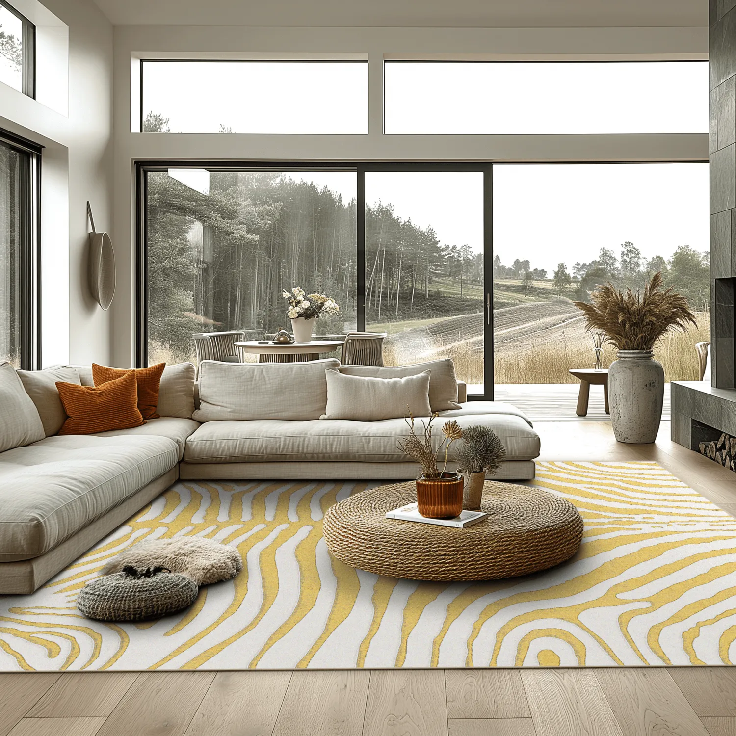 Wilton-teppe - Zebra (gul)