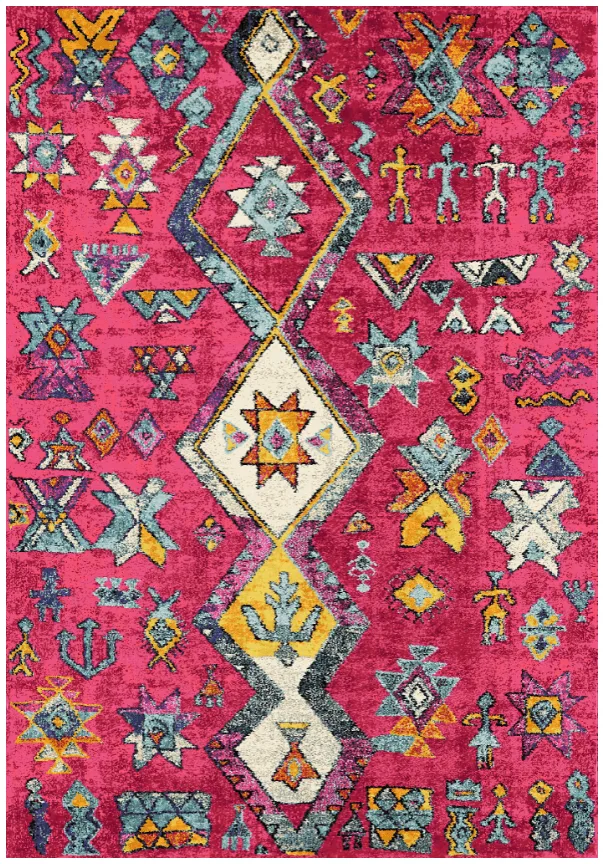 Wilton-teppe - Misare (rosa/multi)