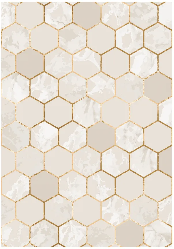 Wilton-teppe - Morino (beige/hvit/gull)