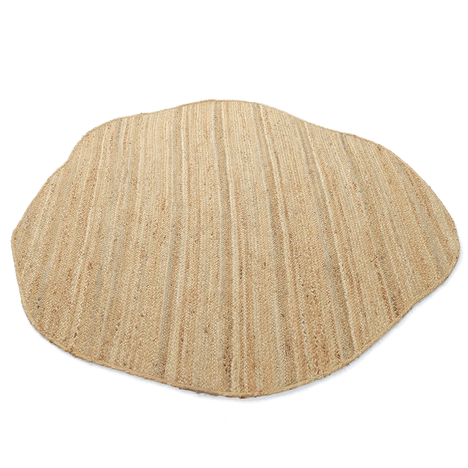 Uregelmessig rund juteteppe - San Francisco (jute)