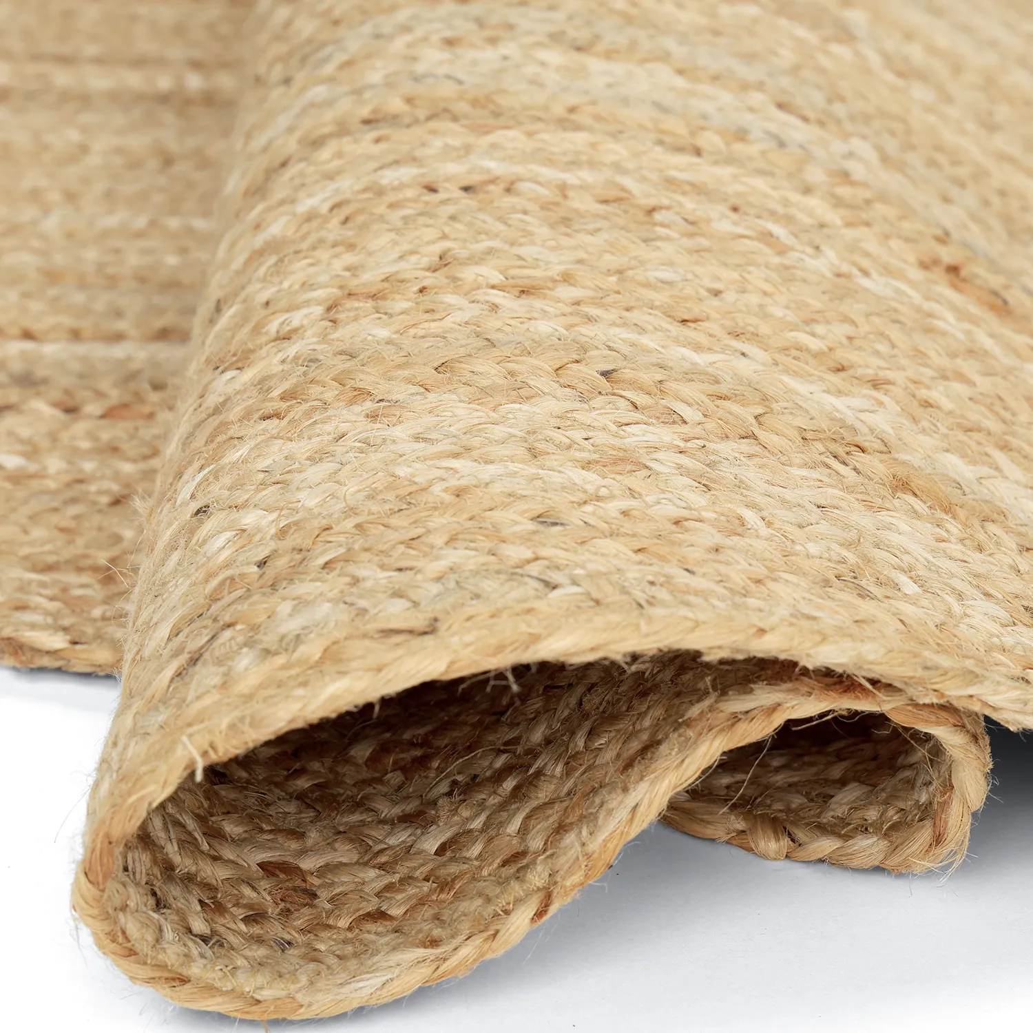 Uregelmessig rund juteteppe - San Francisco (jute)