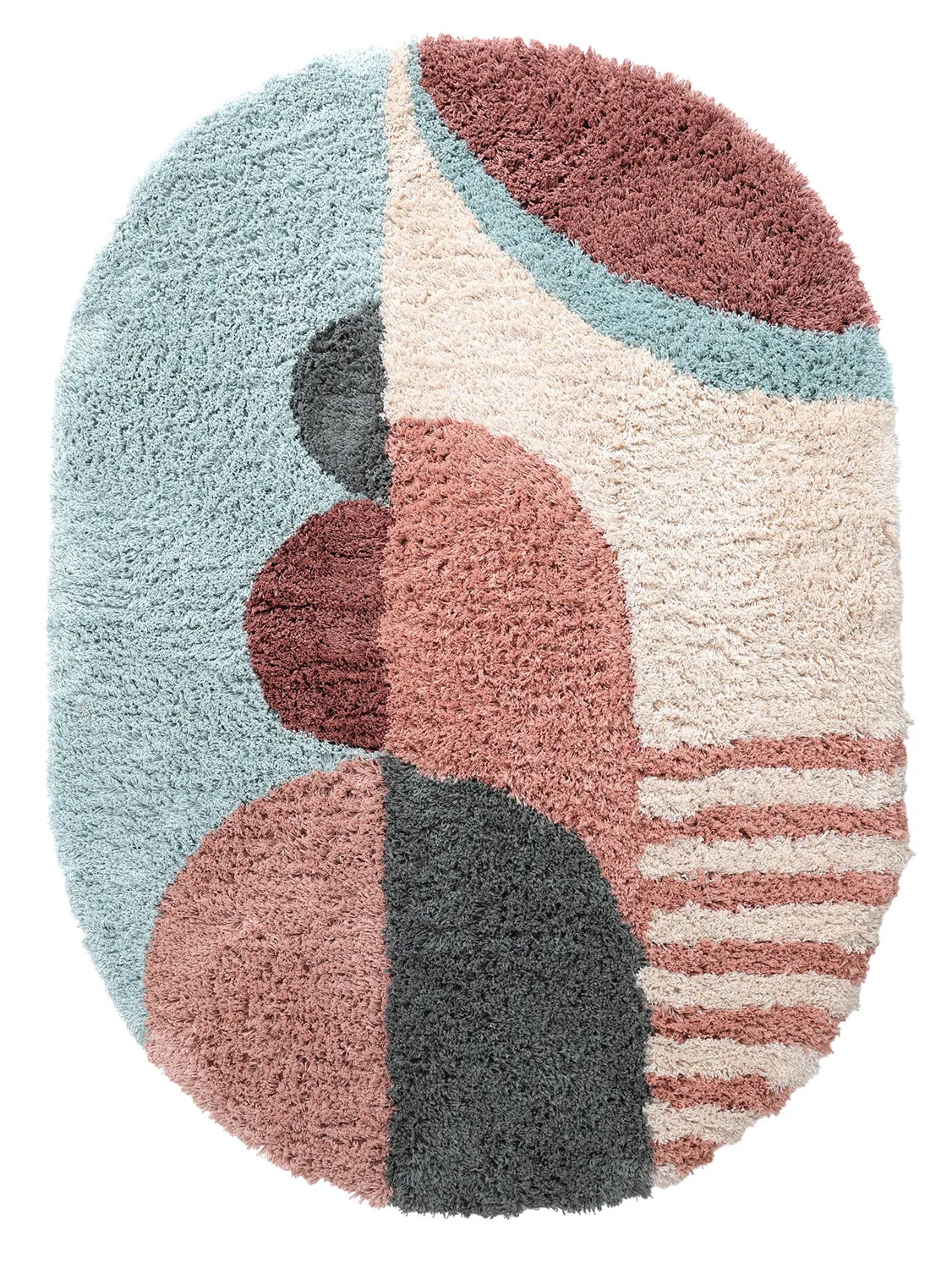 Ovalt teppe - Tropea Natural Cotton Shaggy (multi)