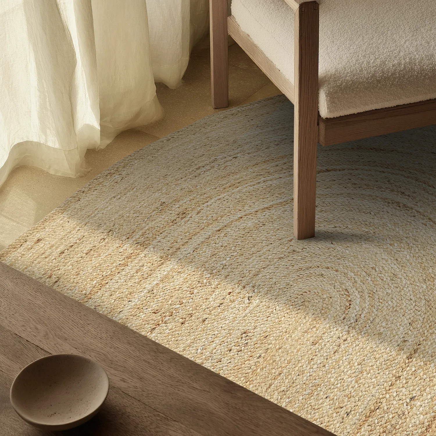 Oval juteteppe - San Francisco (jute)