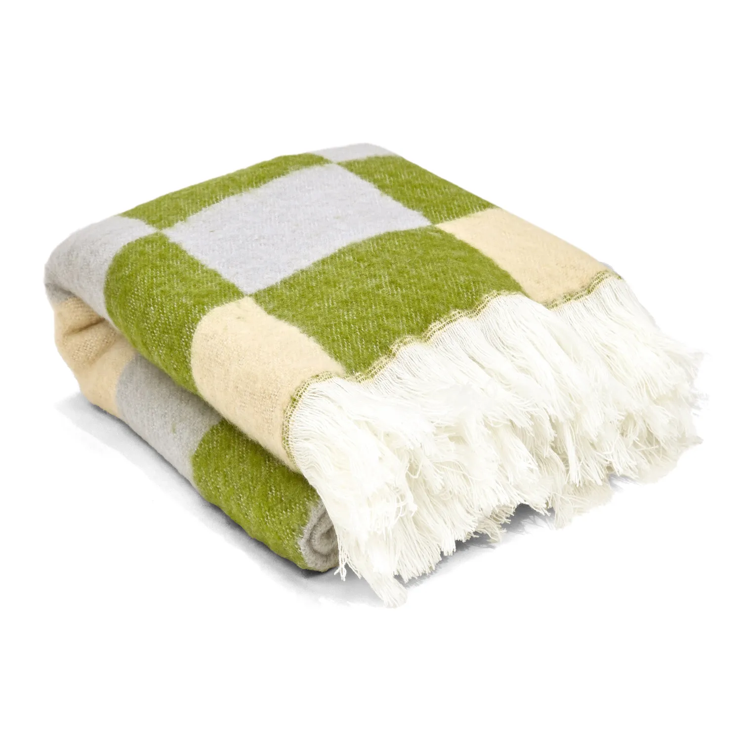 Tepper - Ullmixpledd - Audrey Check (beige/grønn/lilla)