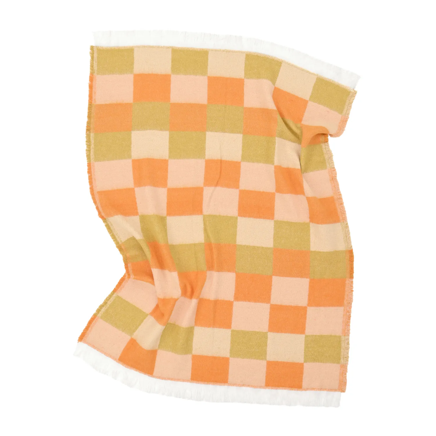 Tepper - Ullmixpledd - Audrey Check (beige/gul/oransje)