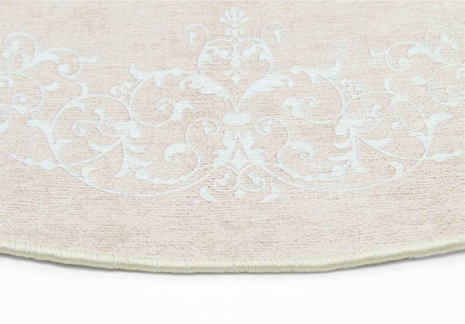 Rundt teppe - Santi (beige/hvit)