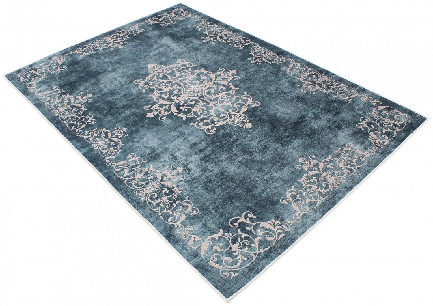 Wilton-teppe - Santi (blå/beige)
