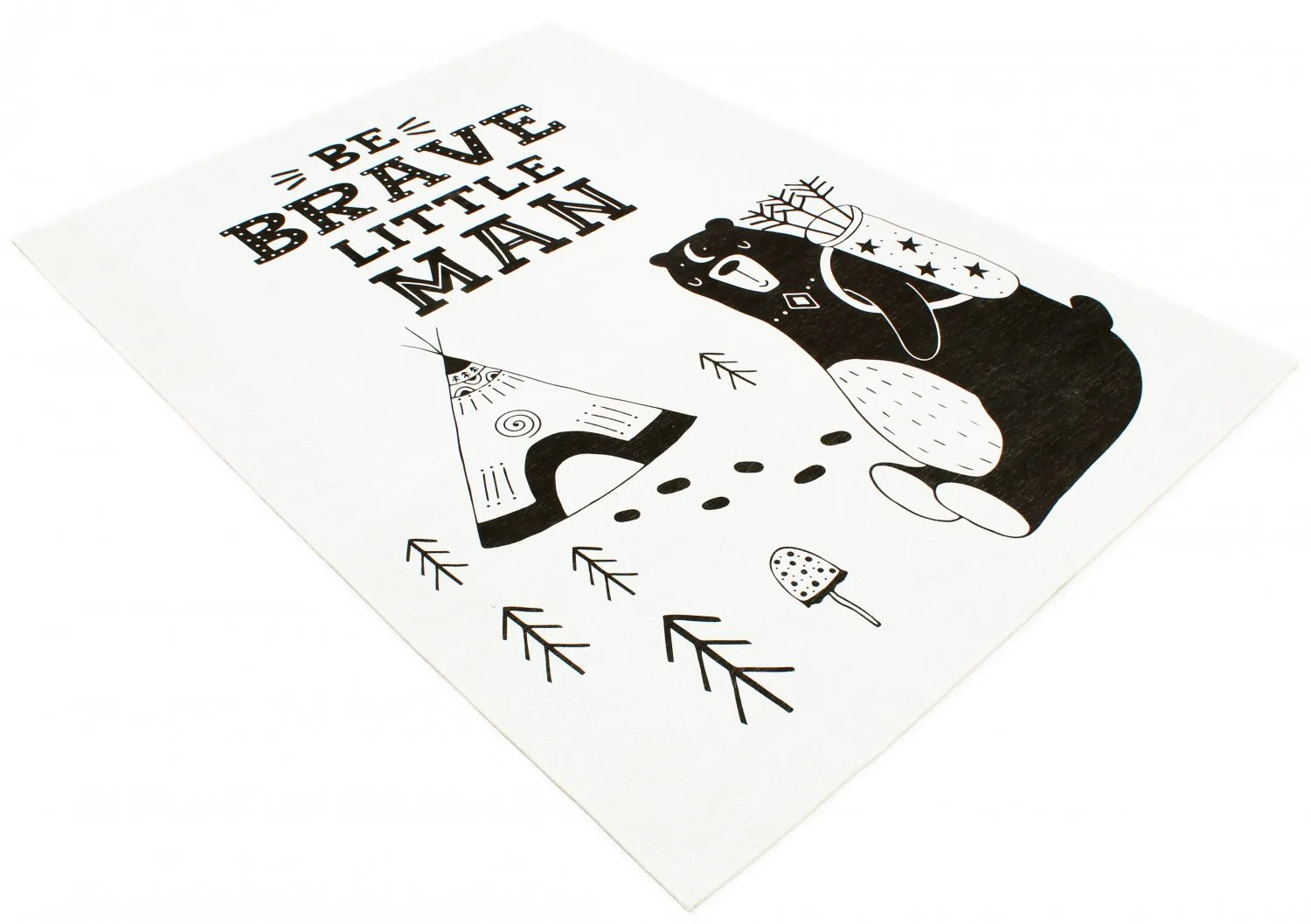 Barneteppe - Camping Bear (hvit)