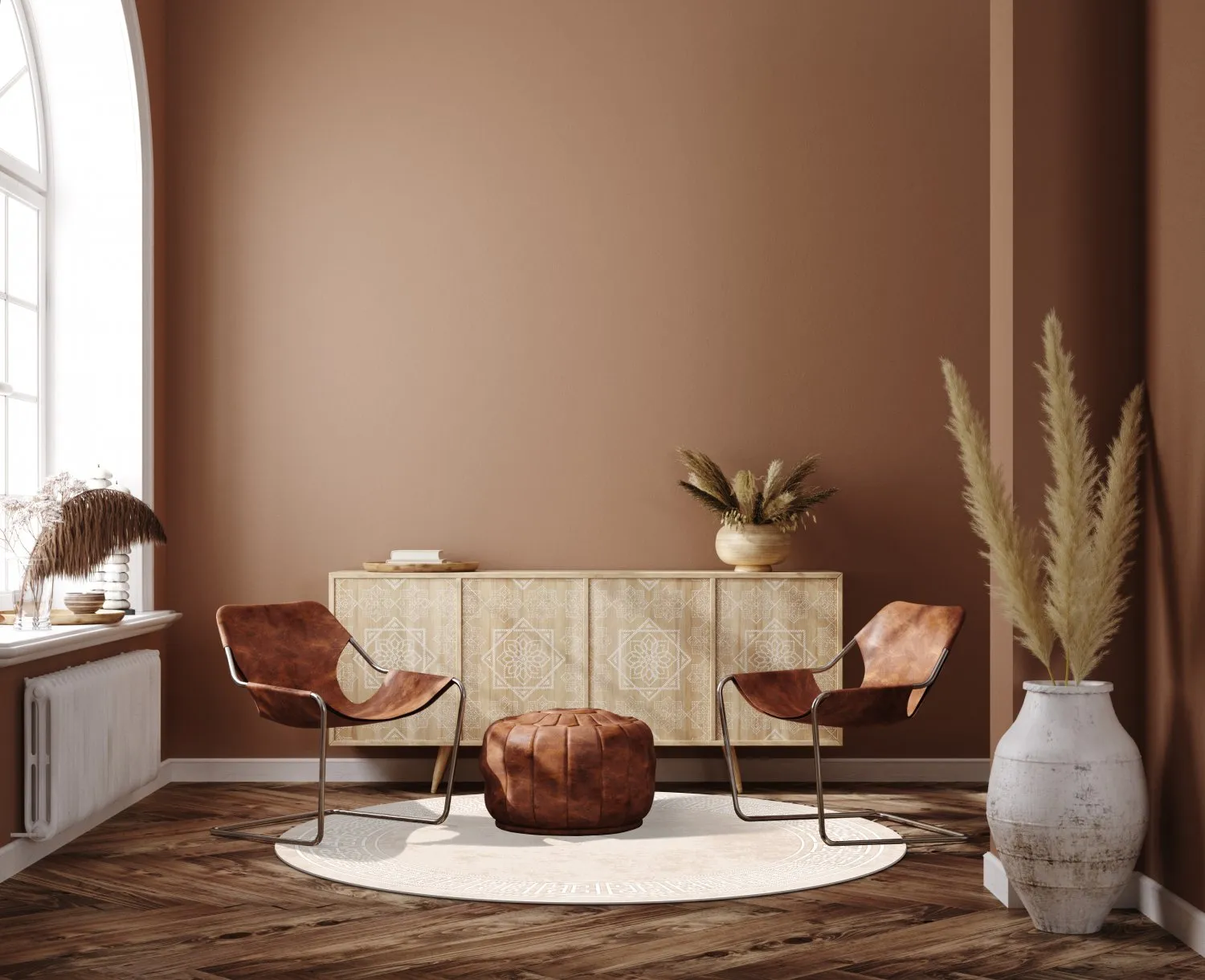 Rundt teppe - Kuba (beige)