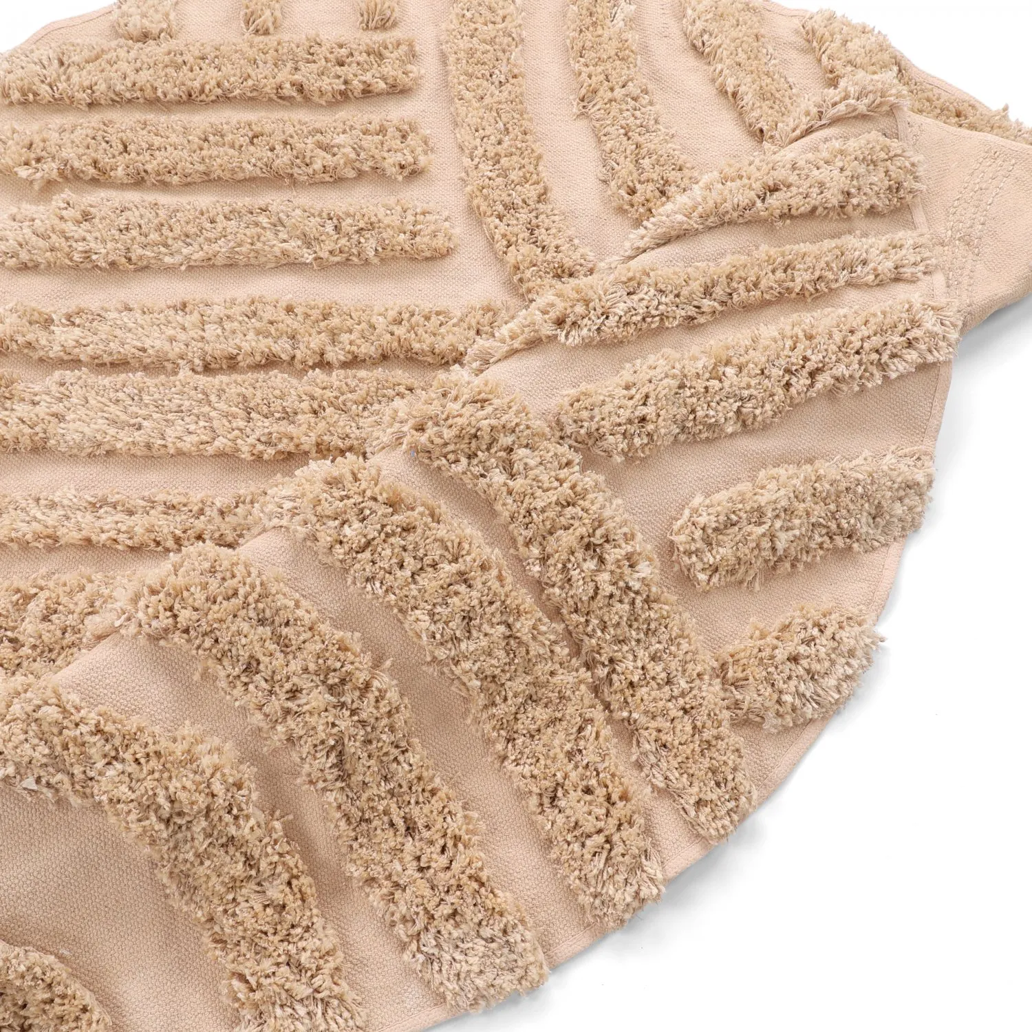 Rundt teppe - Cazorla Natural Cotton Shaggy (beige)