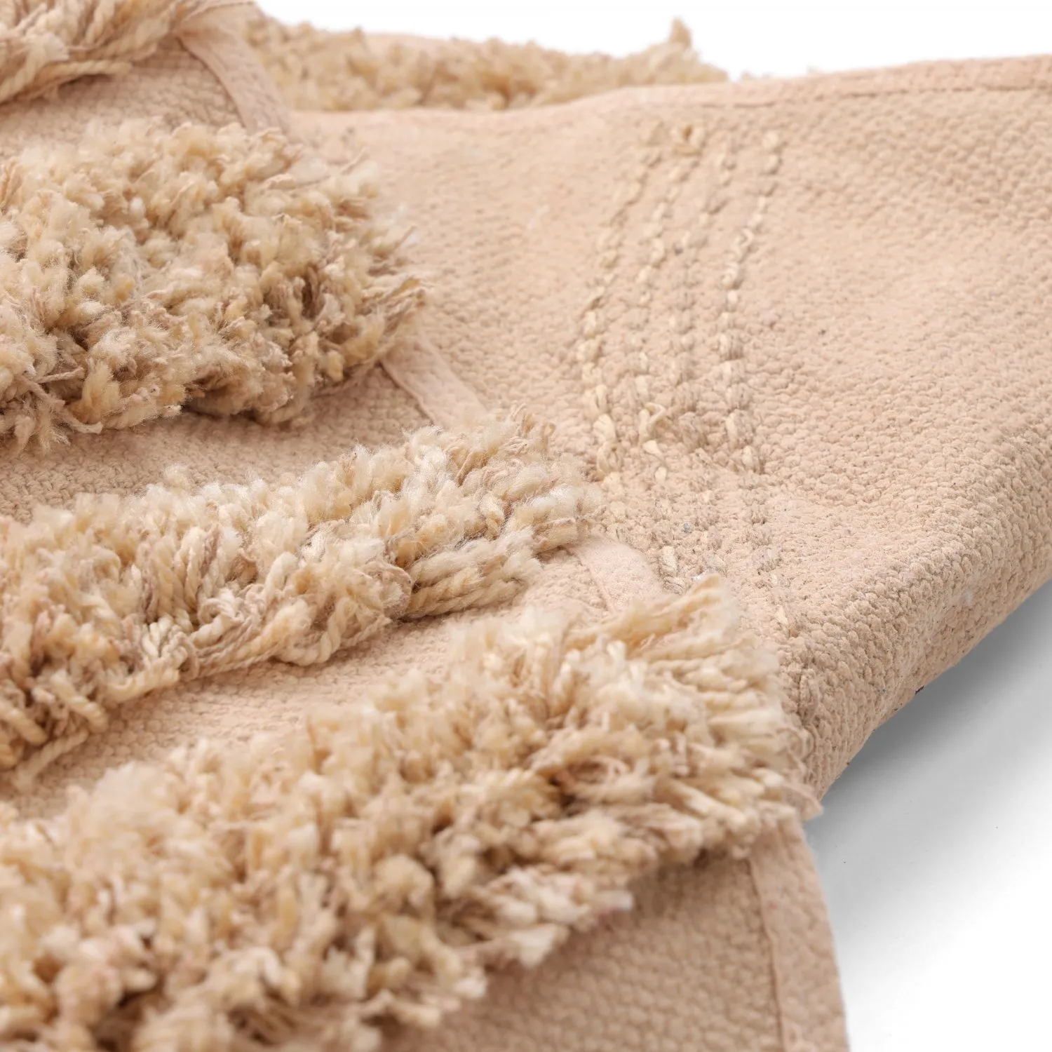 Rundt teppe - Cazorla Natural Cotton Shaggy (beige)