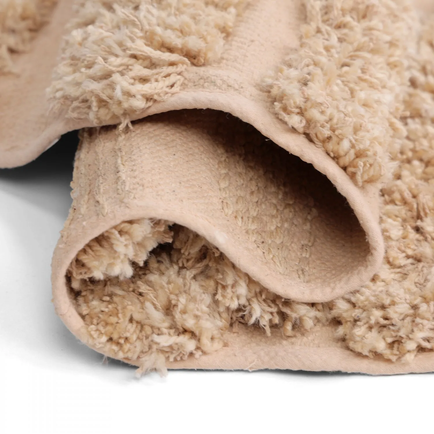 Rundt teppe - Cazorla Natural Cotton Shaggy (beige)