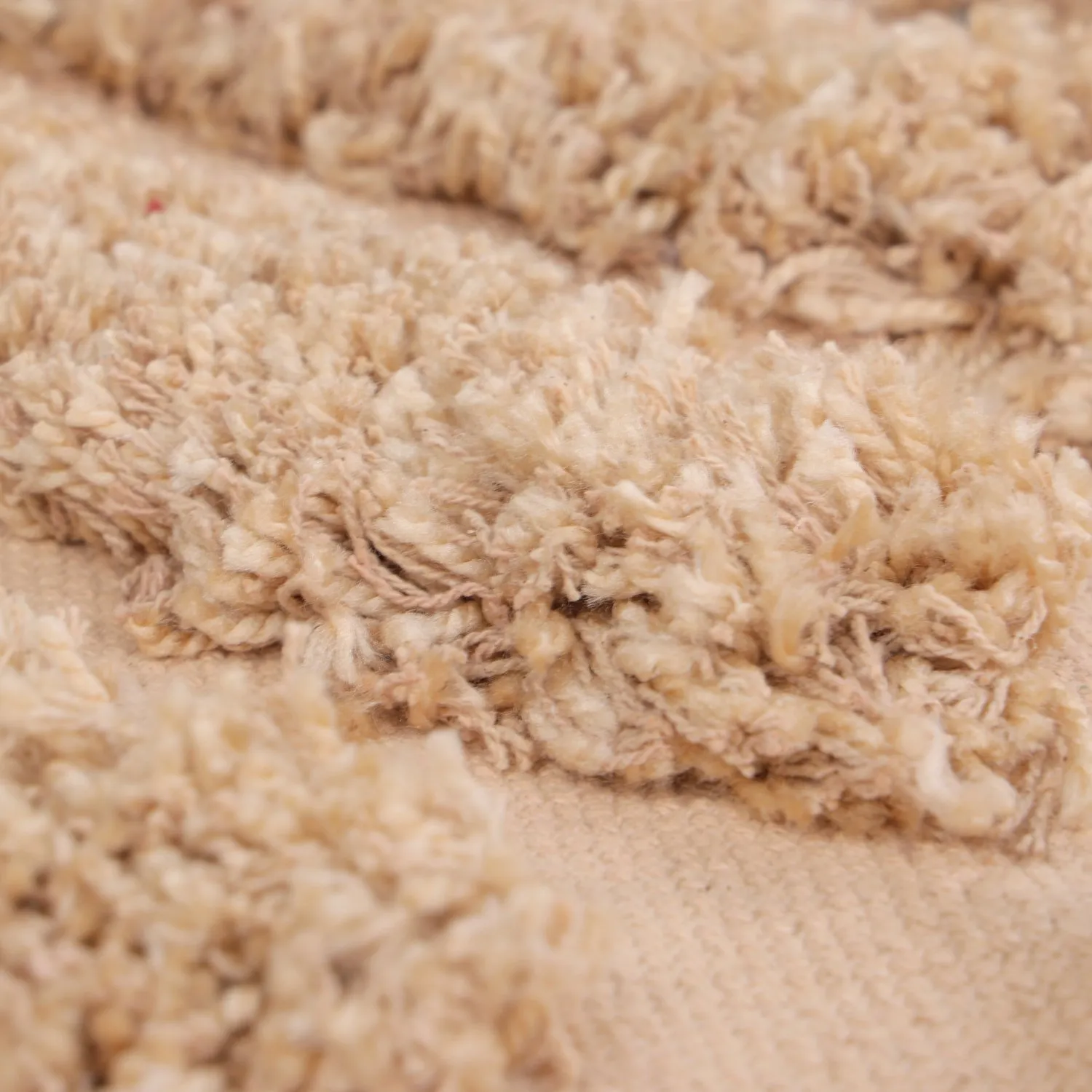 Rundt teppe - Cazorla Natural Cotton Shaggy (beige)