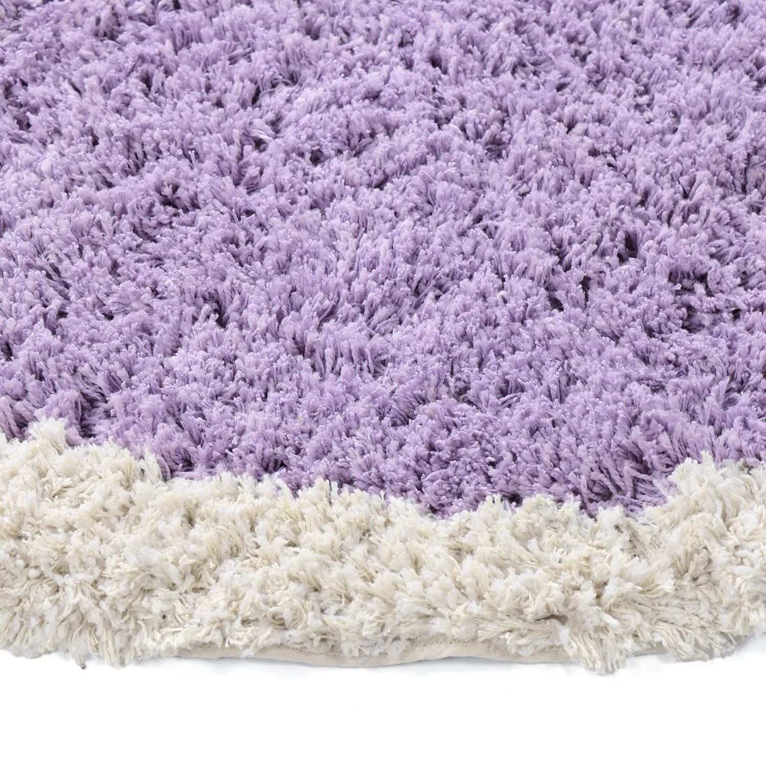 Rundt teppe - Naousa Natural Cotton Shaggy (multi)