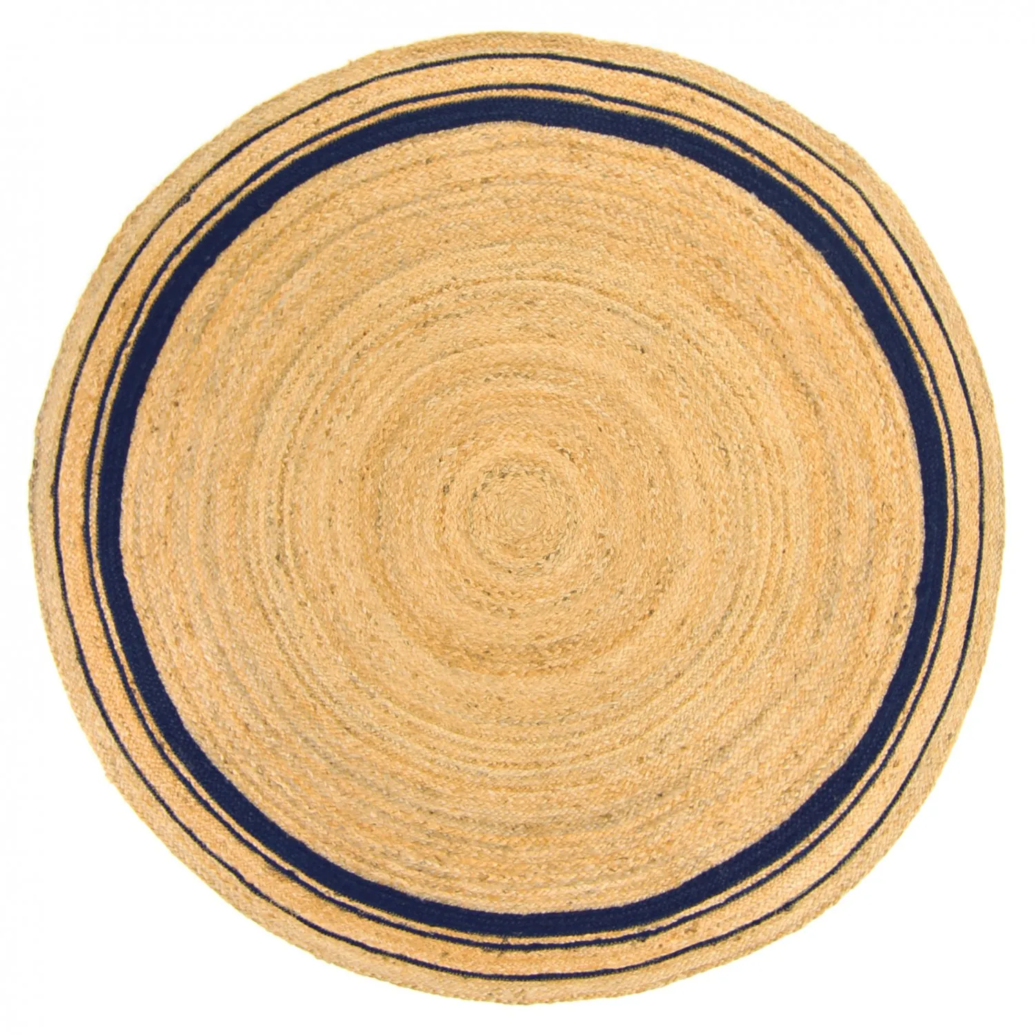 Runde tepper - Bundi (jute/blå)