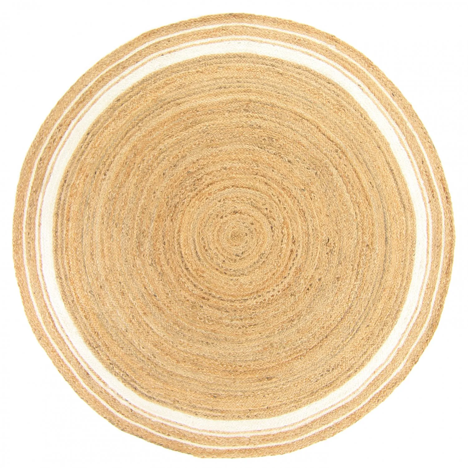 Runde tepper - Bundi (jute/hvit)