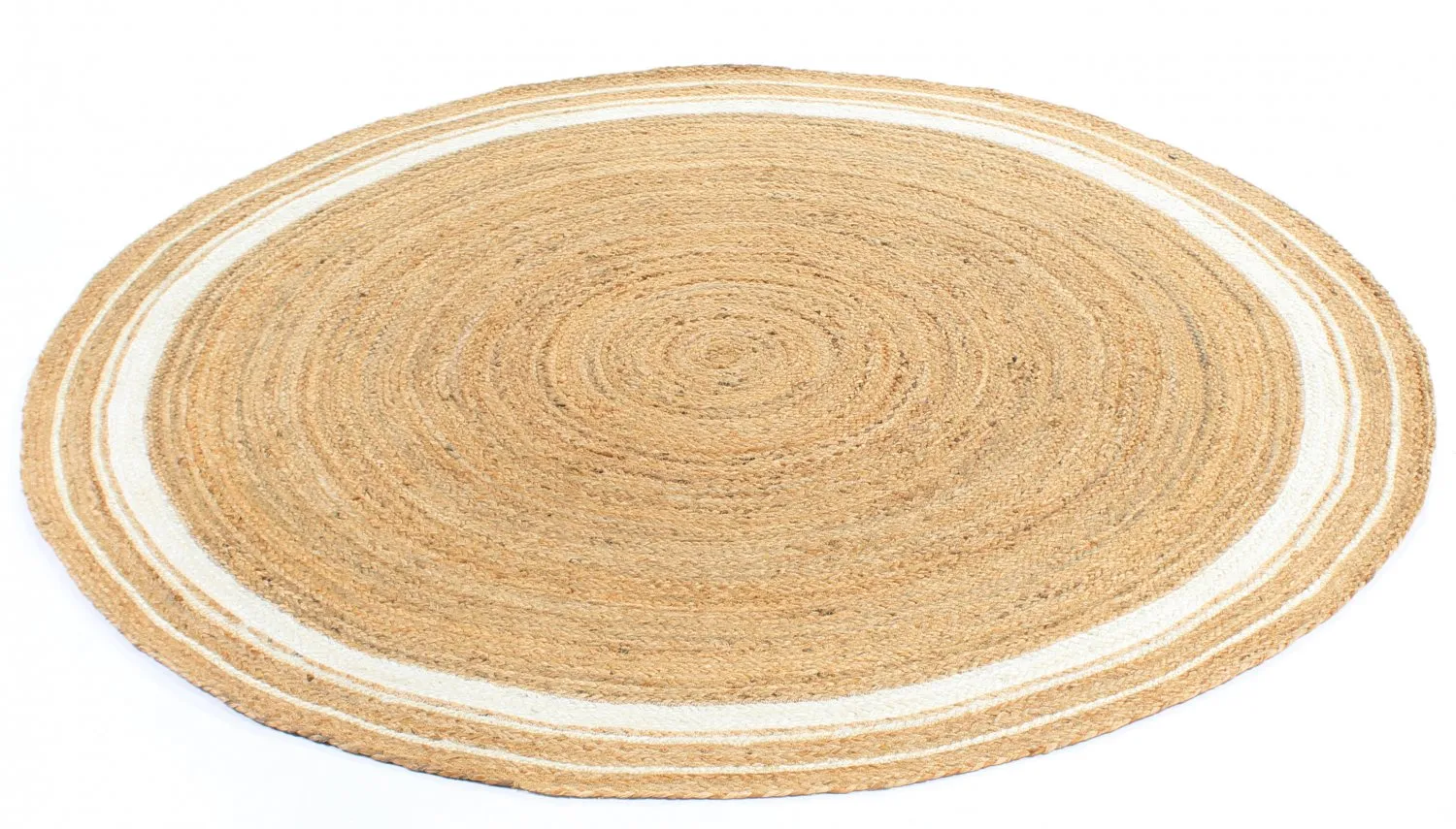 Runde tepper - Bundi (jute/hvit)
