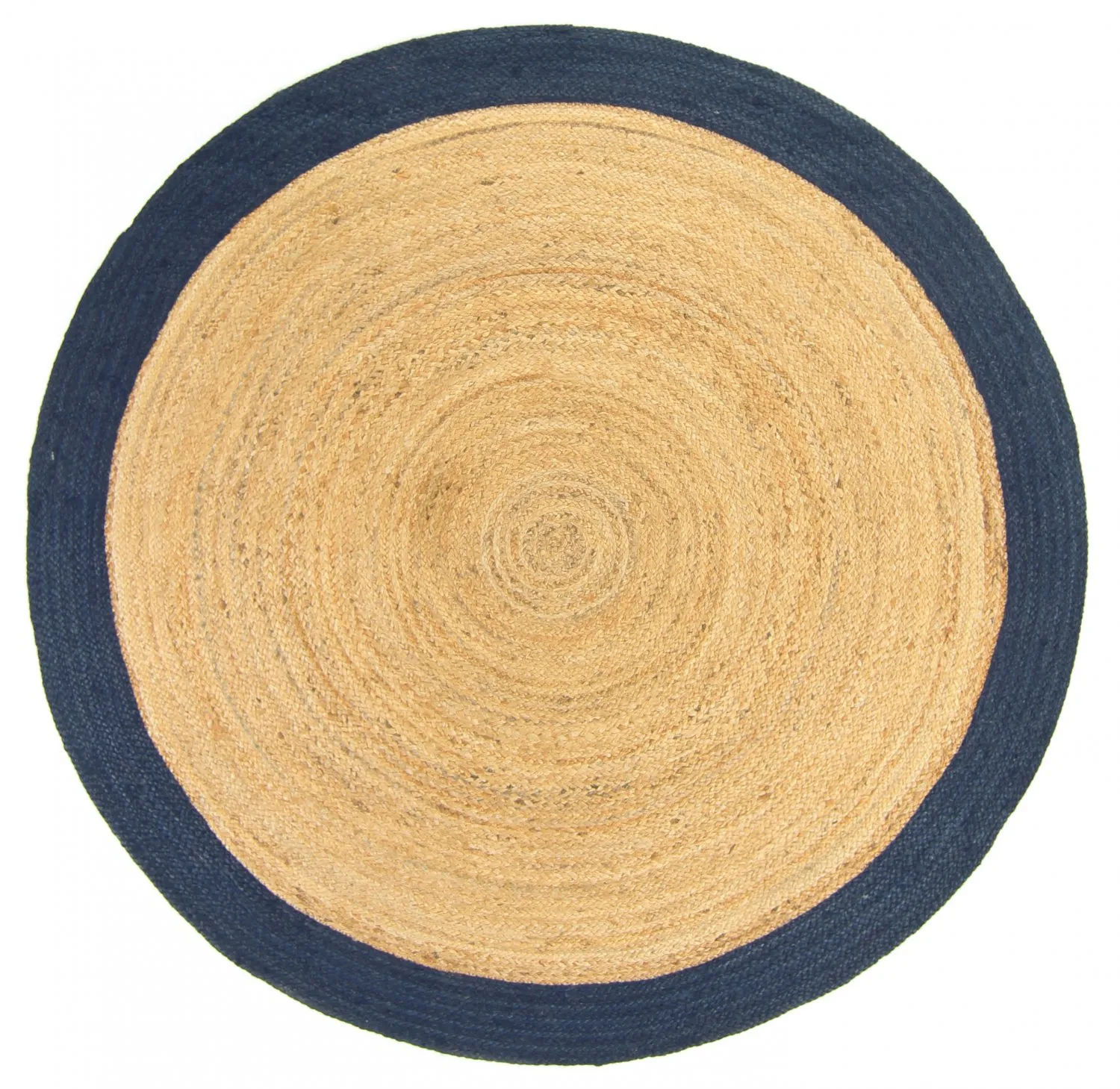 Runde tepper - Taki (jute/blå)