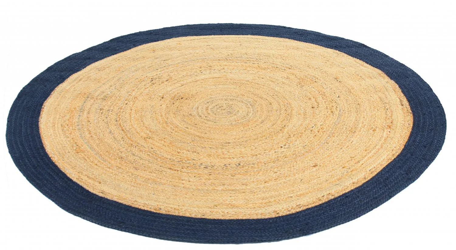 Runde tepper - Taki (jute/blå)
