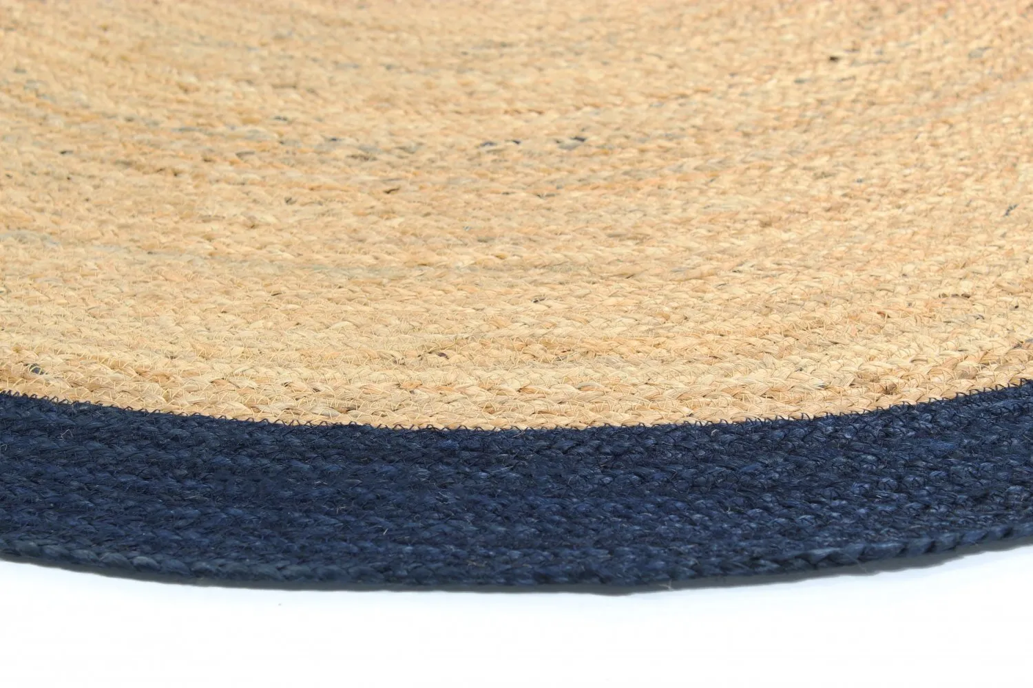 Runde tepper - Taki (jute/blå)
