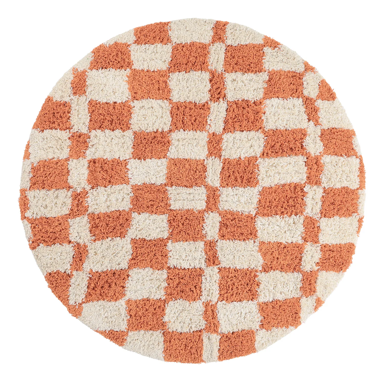 Rundt teppe - Atrani Natural Cotton Shaggy (oransje)