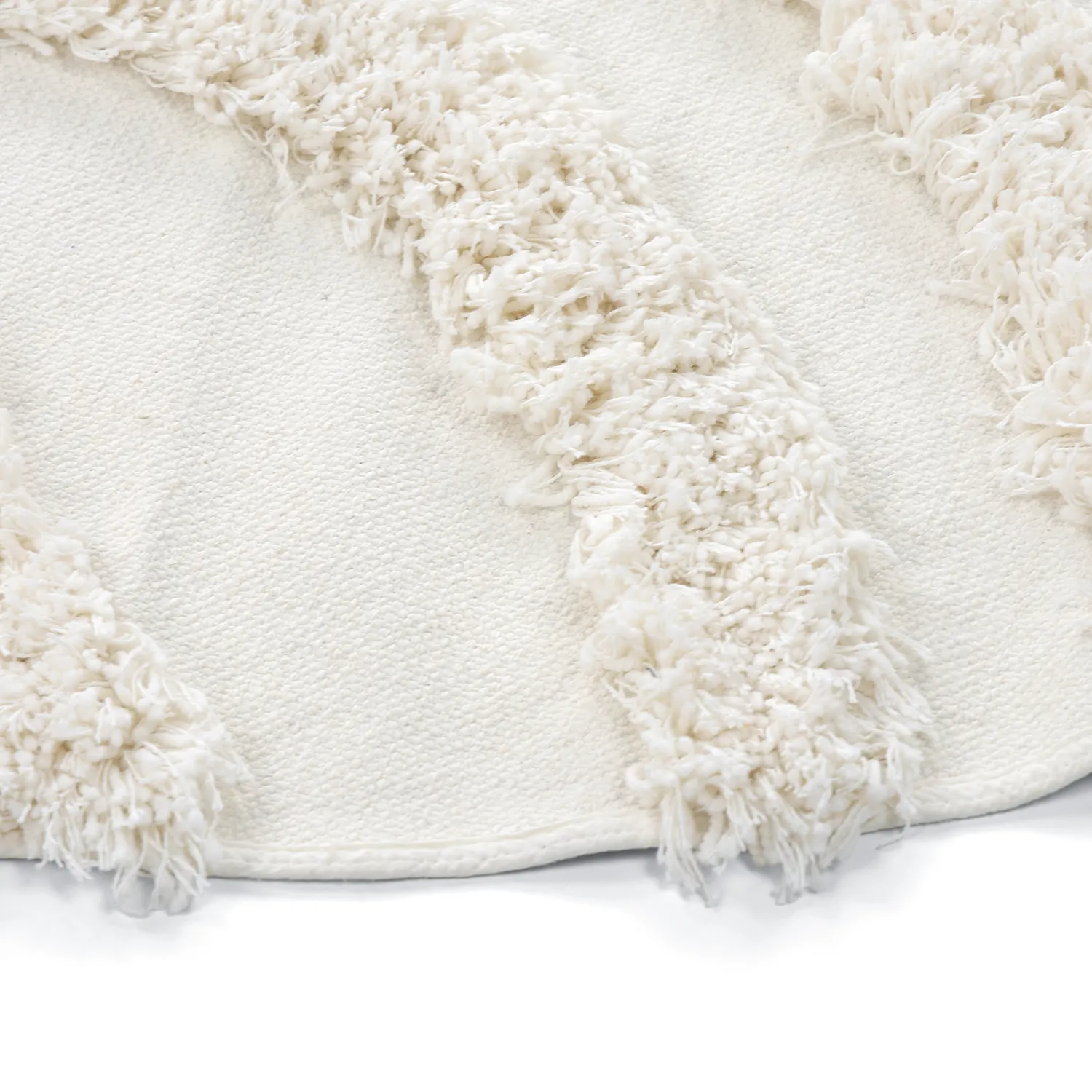 Rundt teppe - Cazorla Natural Cotton Shaggy (off-white)