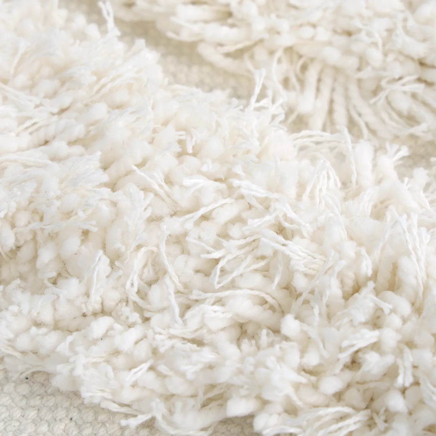 Rundt teppe - Cazorla Natural Cotton Shaggy (off-white)