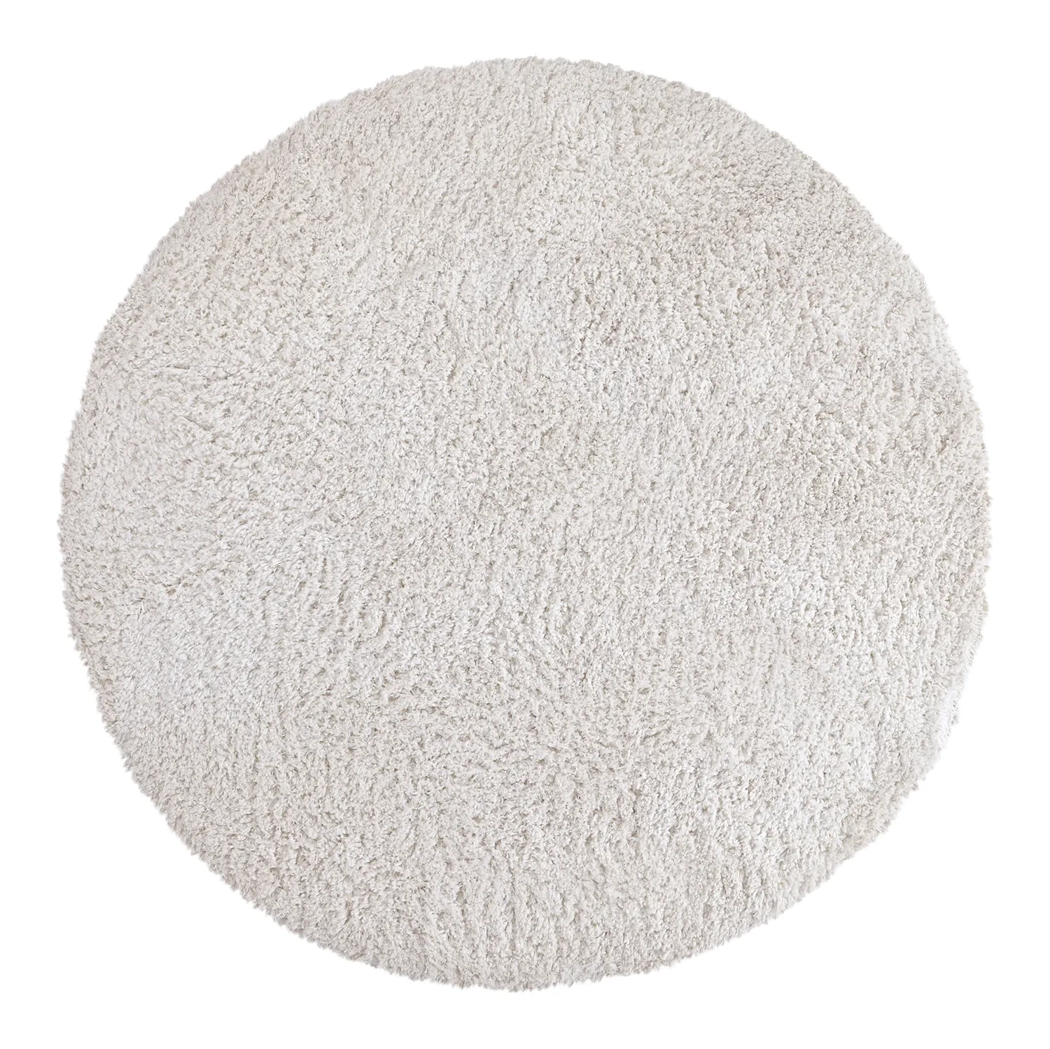 Rundt teppe - Combarro Solid Cotton Shaggy (krem)