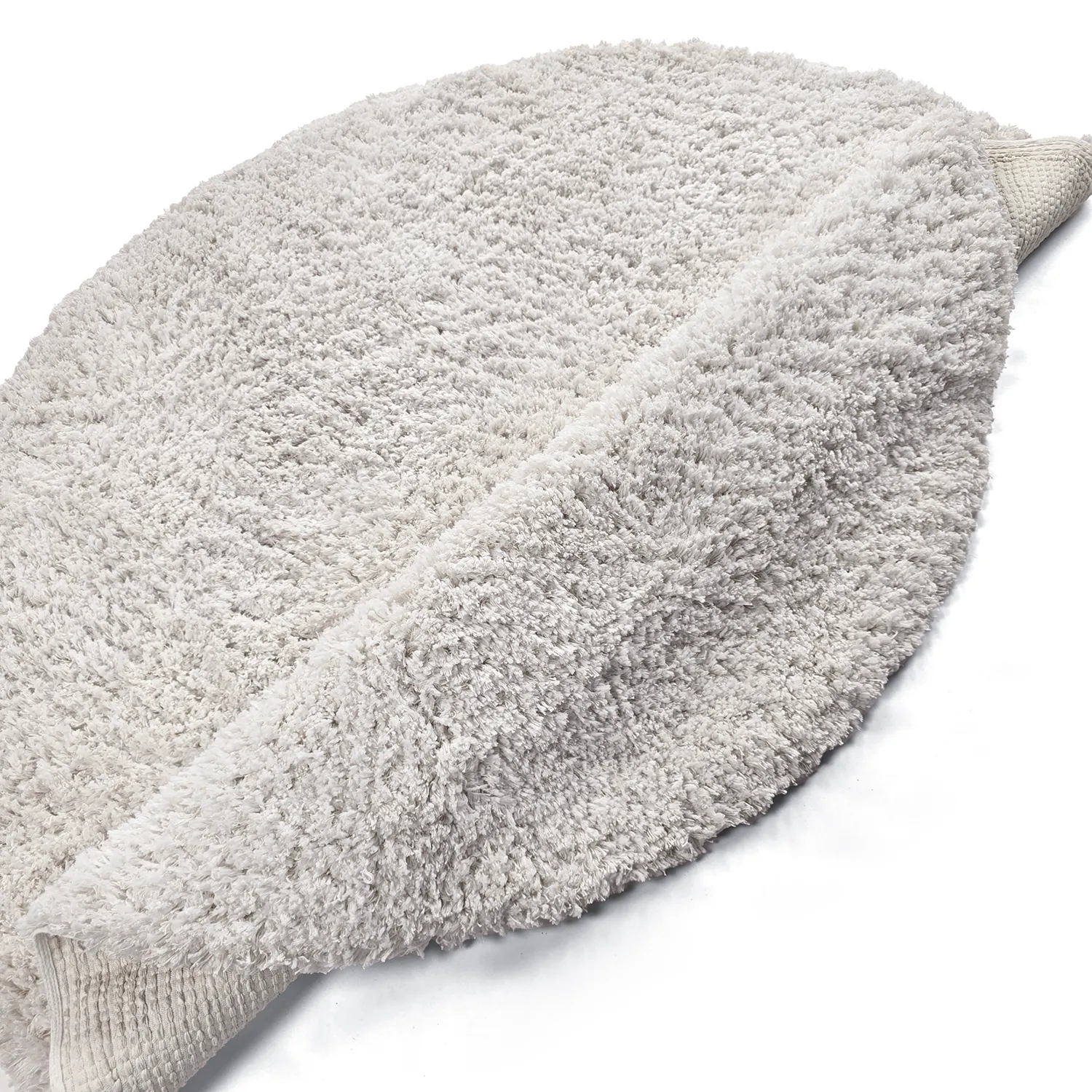 Rundt teppe - Combarro Solid Cotton Shaggy (krem)