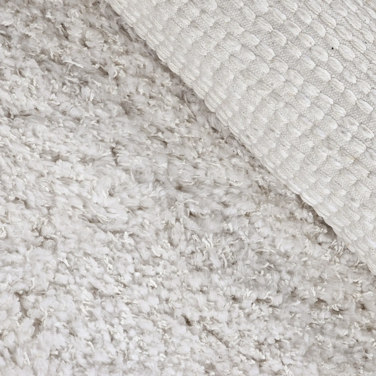 Rundt teppe - Combarro Solid Cotton Shaggy (krem)