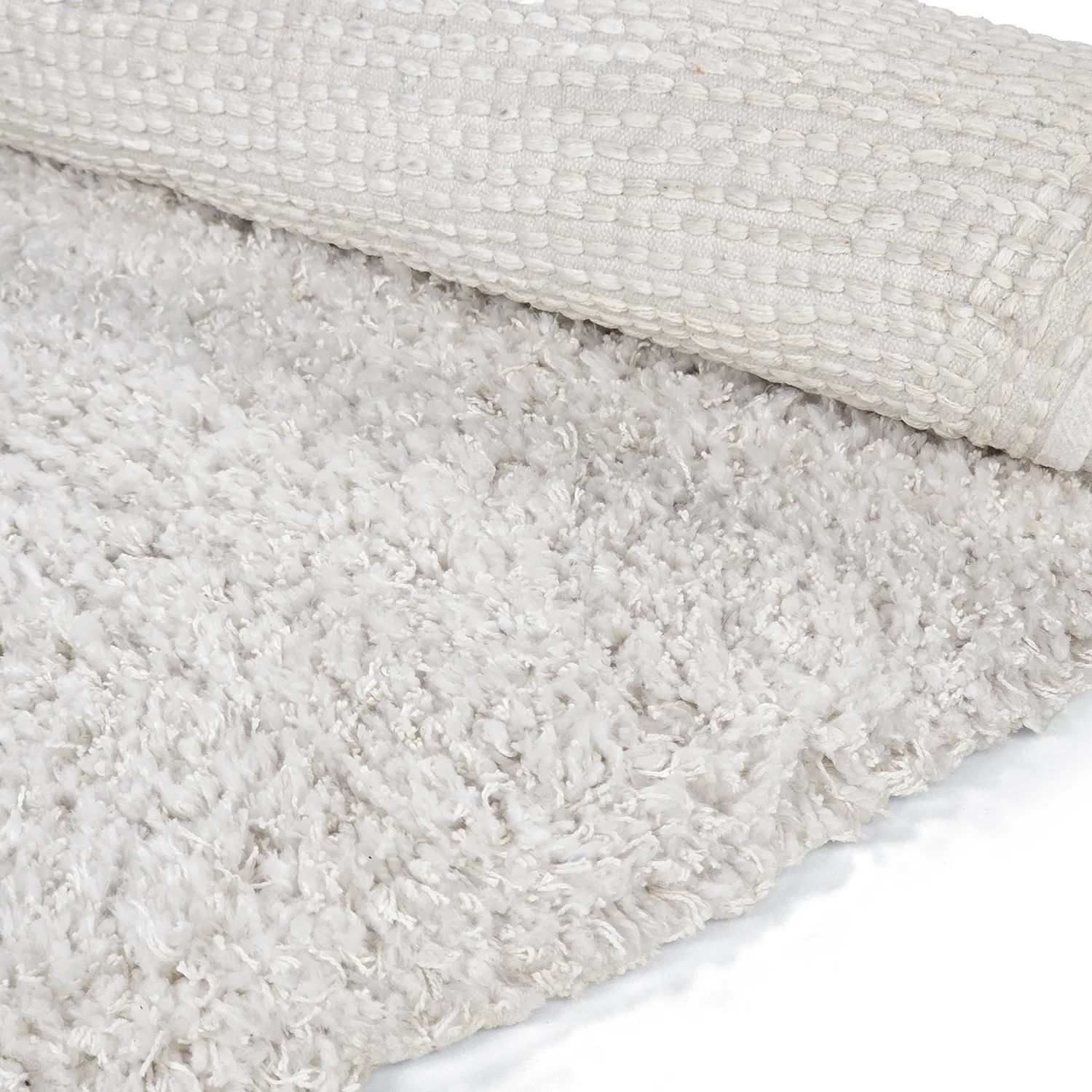 Rundt teppe - Combarro Solid Cotton Shaggy (krem)