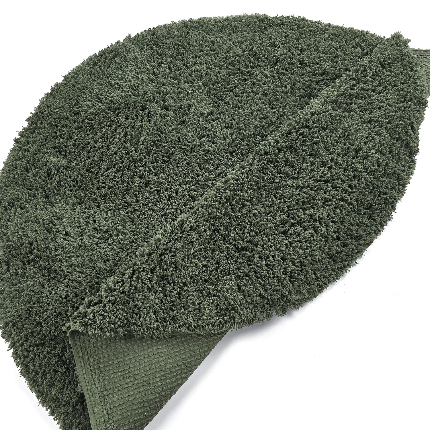 Rundt teppe - Combarro Solid Cotton Shaggy (grønn)