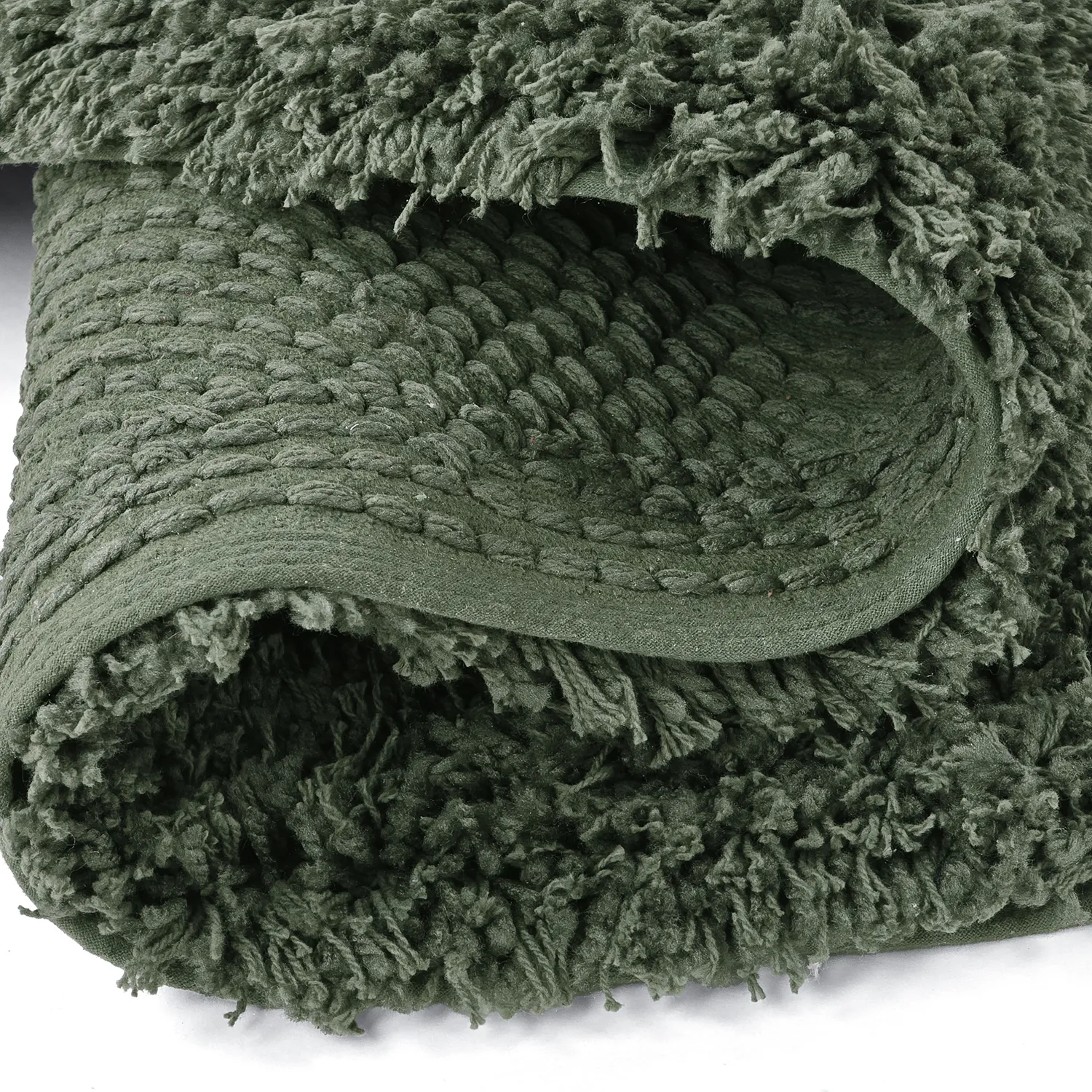 Rundt teppe - Combarro Solid Cotton Shaggy (grønn)
