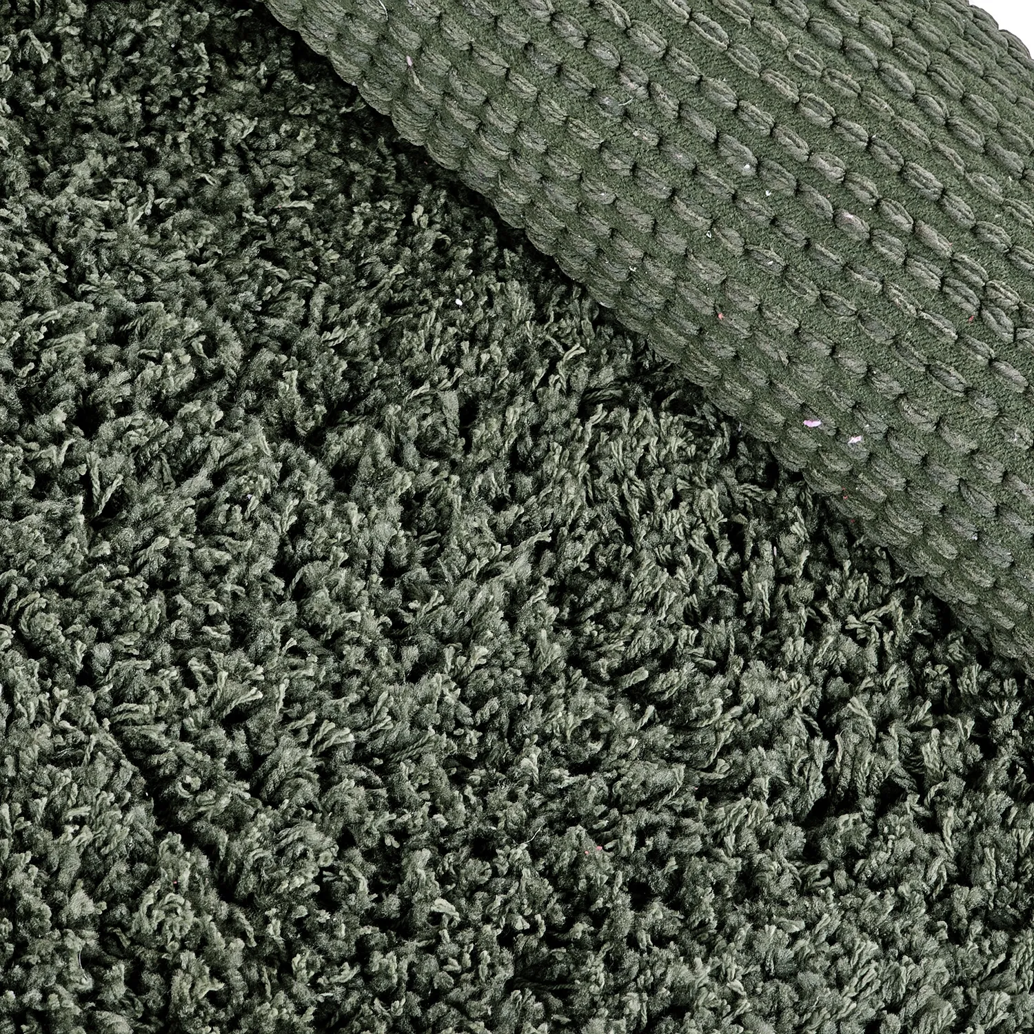 Rundt teppe - Combarro Solid Cotton Shaggy (grønn)