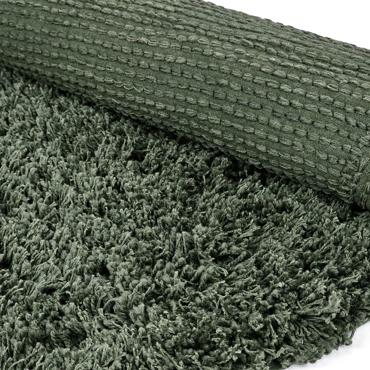 Rundt teppe - Combarro Solid Cotton Shaggy (grønn)