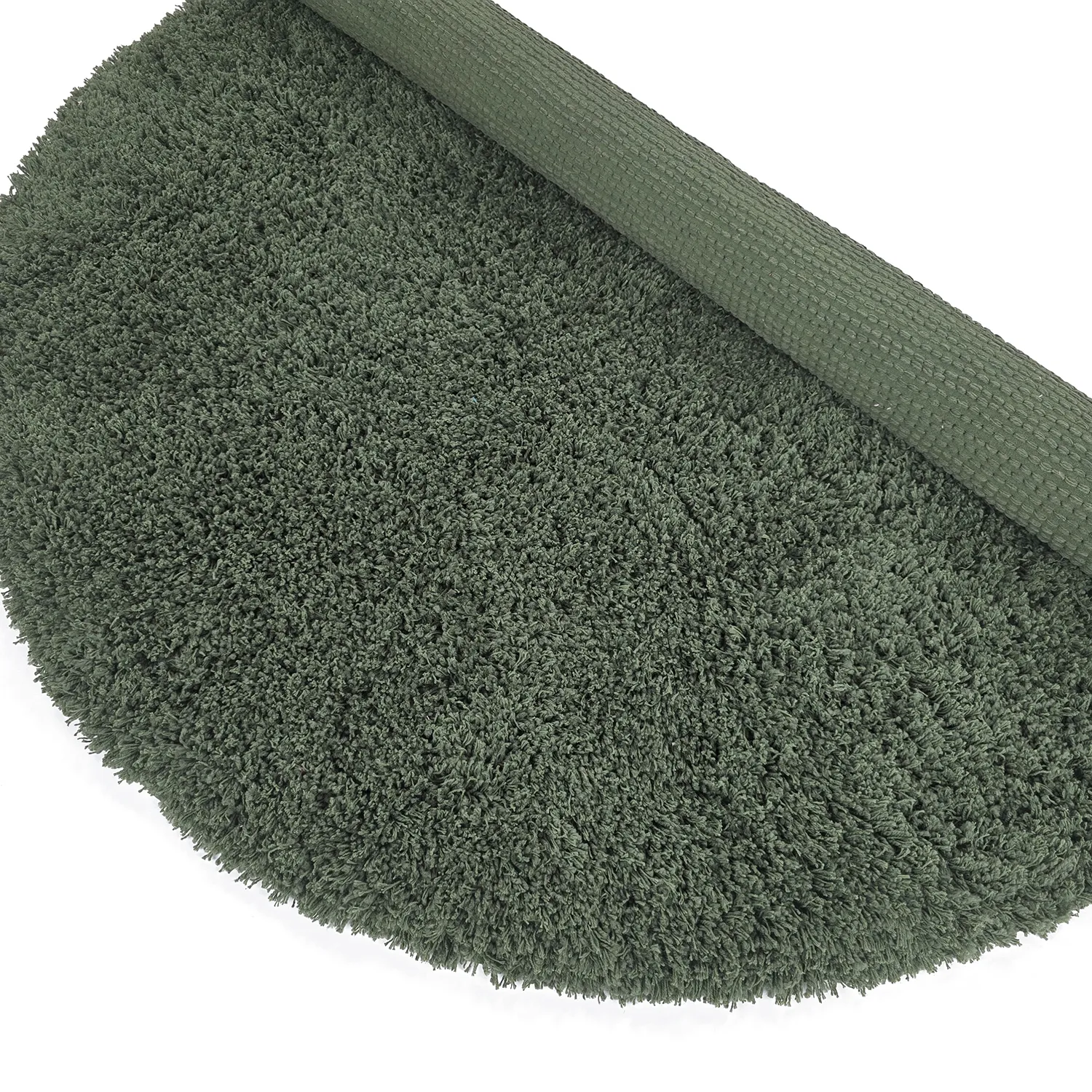 Rundt teppe - Combarro Solid Cotton Shaggy (grønn)