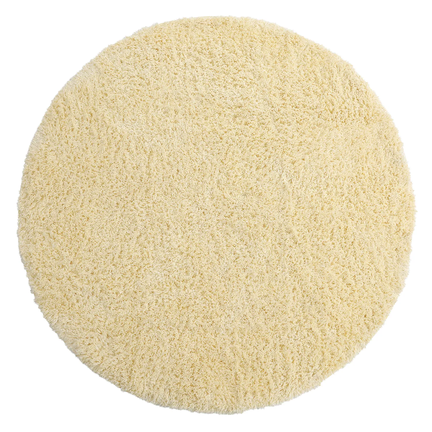 Rundt teppe - Combarro Solid Cotton Shaggy (lysegul)
