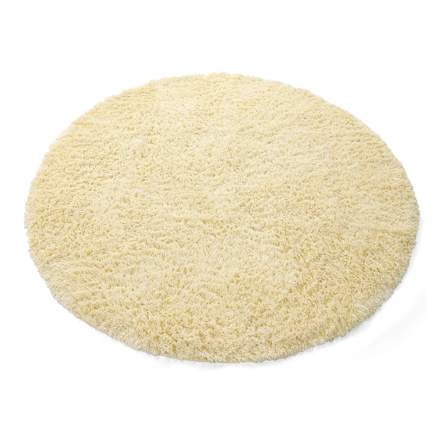 Rundt teppe - Combarro Solid Cotton Shaggy (lysegul)