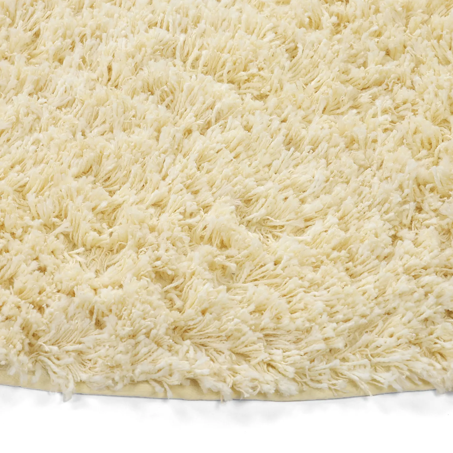 Rundt teppe - Combarro Solid Cotton Shaggy (lysegul)