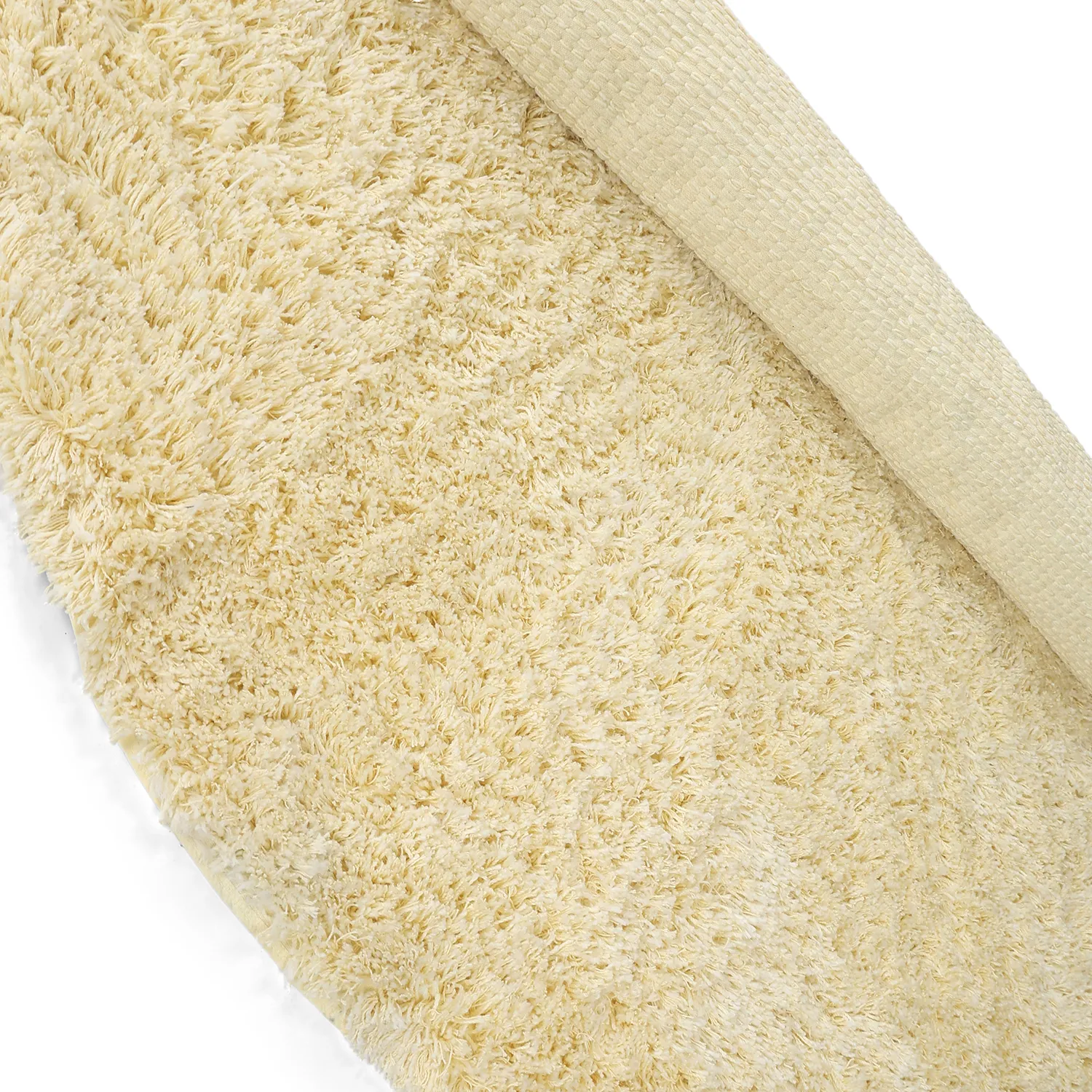 Rundt teppe - Combarro Solid Cotton Shaggy (lysegul)