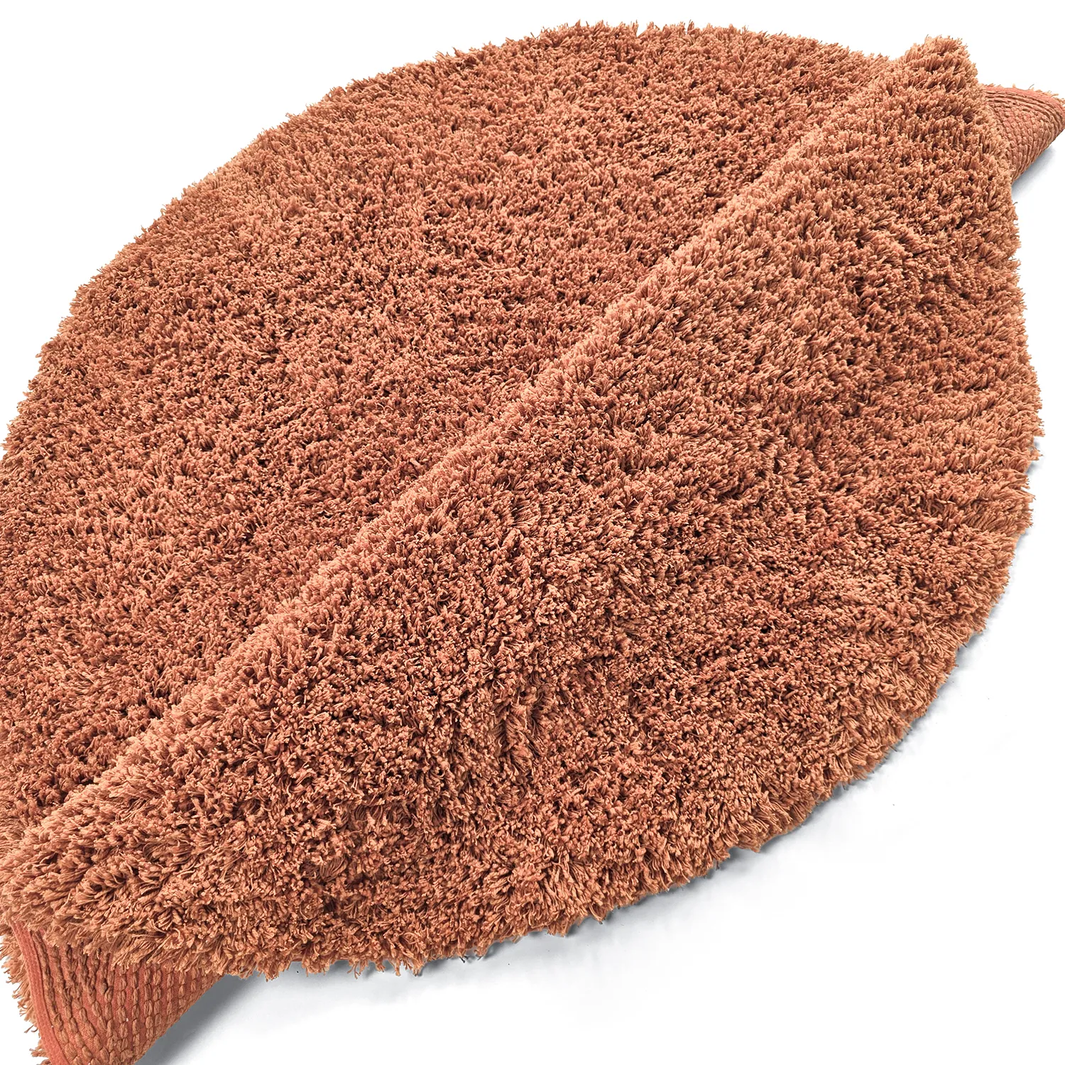 Rundt teppe - Combarro Solid Cotton Shaggy (lys oransje)