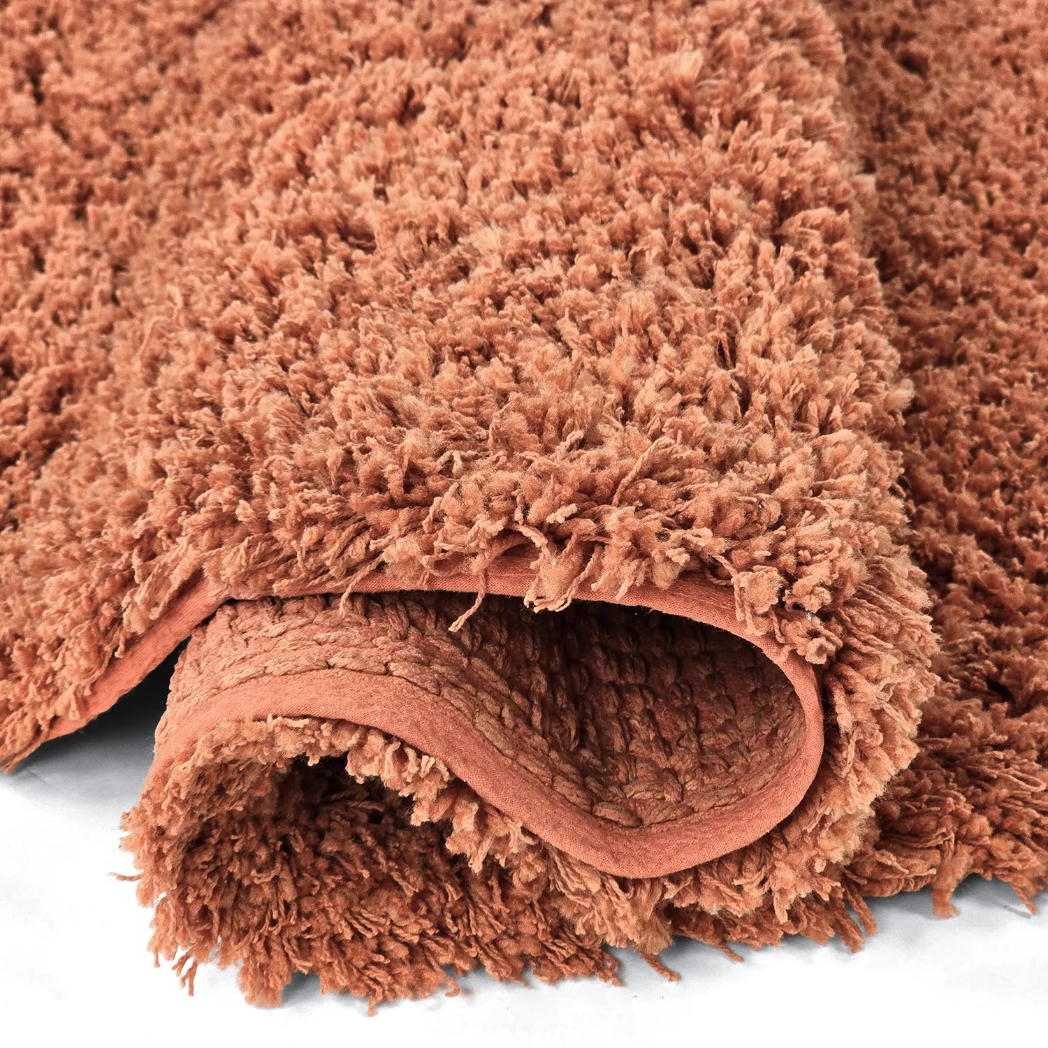 Rundt teppe - Combarro Solid Cotton Shaggy (lys oransje)