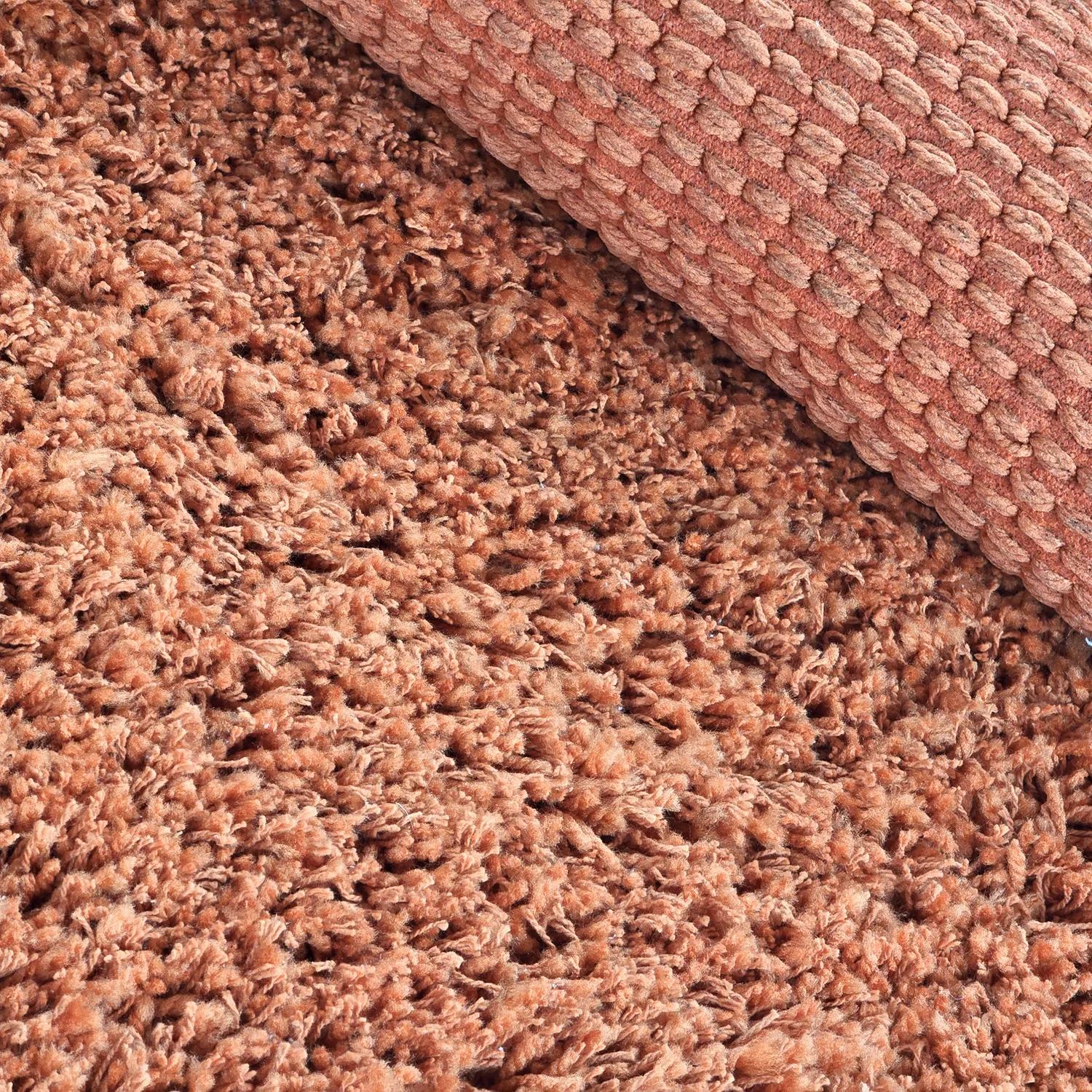 Rundt teppe - Combarro Solid Cotton Shaggy (lys oransje)