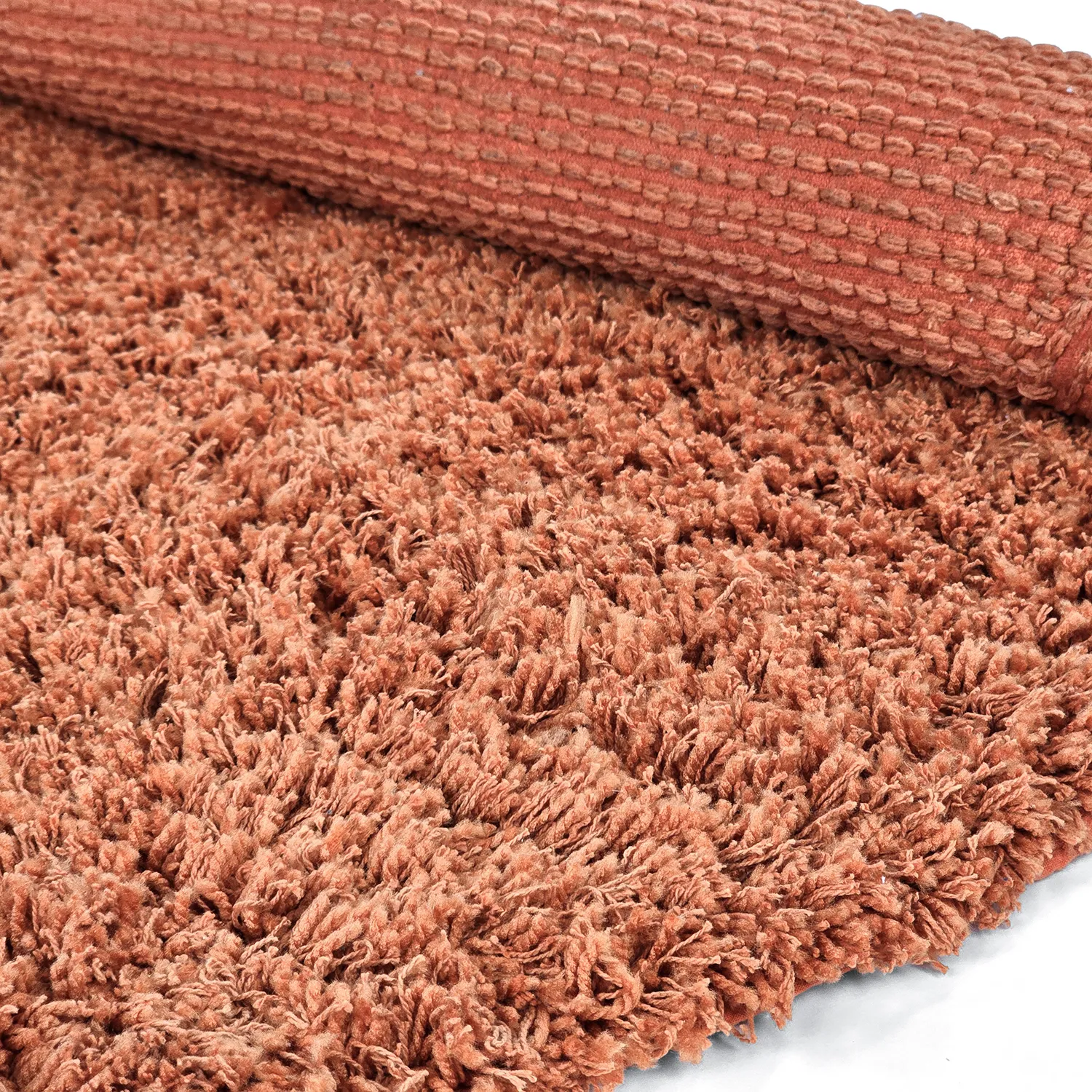Rundt teppe - Combarro Solid Cotton Shaggy (lys oransje)