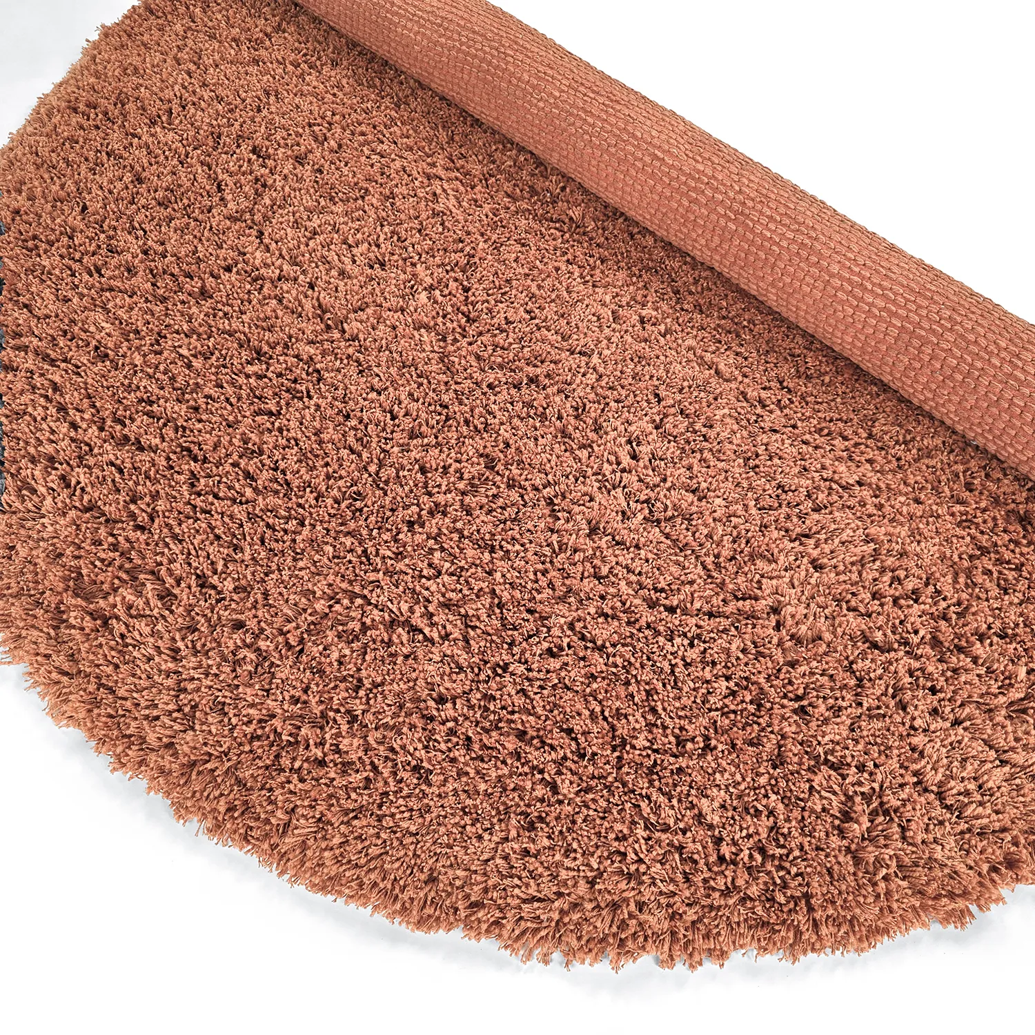 Rundt teppe - Combarro Solid Cotton Shaggy (lys oransje)
